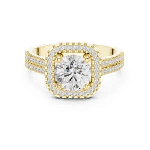 Luminary Round Brilliant Pavé Halo Solitaire Ring - Image 2