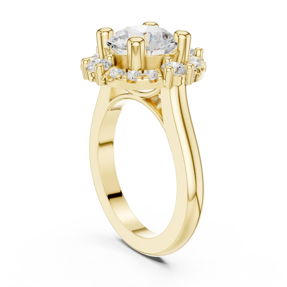 Luminary Round Brilliant Halo Solitaire Ring - Image 3