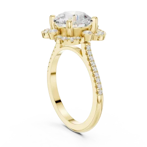 Ethereal Round Brilliant Solitaire Halo Engagement Ring - Image 3