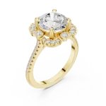 Ethereal Round Brilliant Solitaire Halo Engagement Ring
