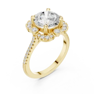 Ethereal Round Brilliant Solitaire Halo Engagement Ring