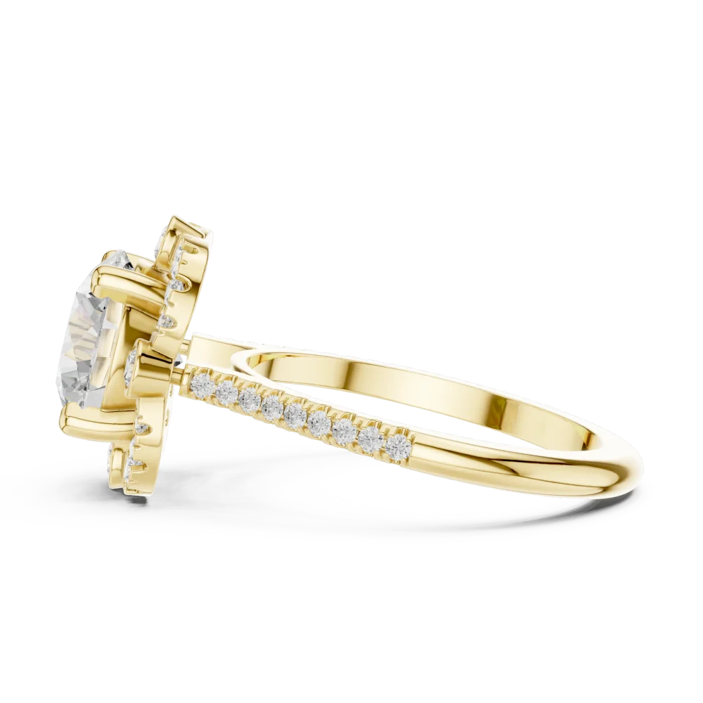 Ethereal Round Brilliant Solitaire Halo Engagement Ring - Image 4