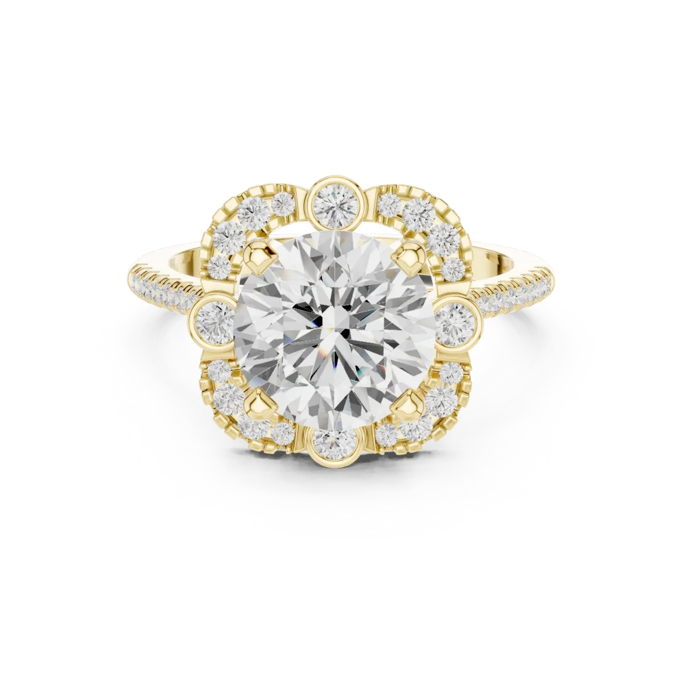 Ethereal Round Brilliant Solitaire Halo Engagement Ring - Image 2