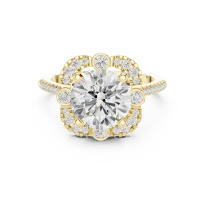 Ethereal Round Brilliant Solitaire Halo Engagement Ring - Image 2