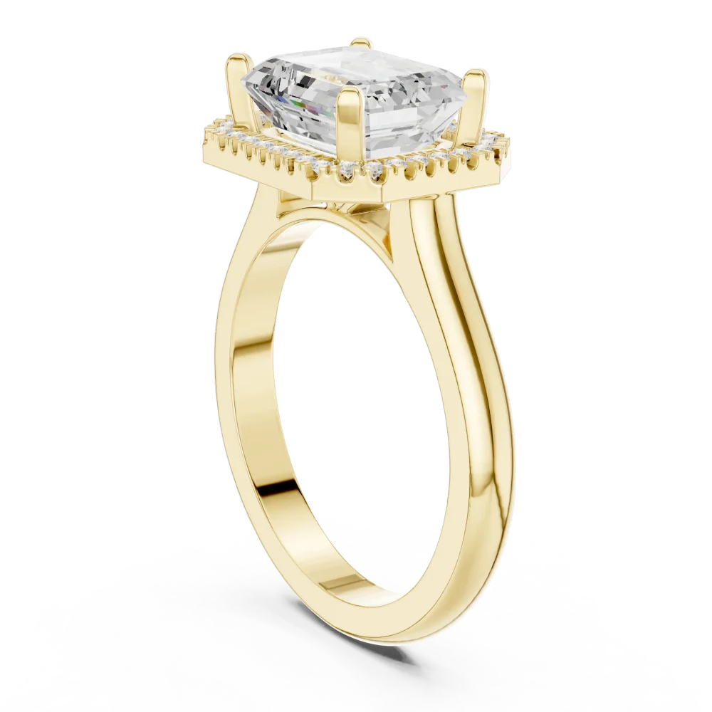 Luminary Emerald Cut Halo Solitaire Ring - Image 3