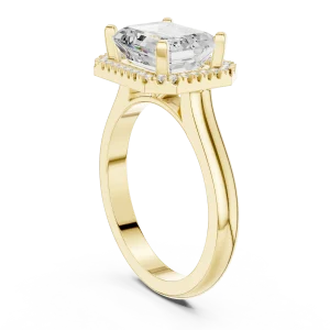 Luminary Emerald Cut Halo Solitaire Ring - Image 3