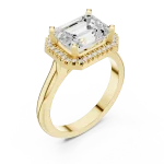 Luminary Emerald Cut Halo Solitaire Ring