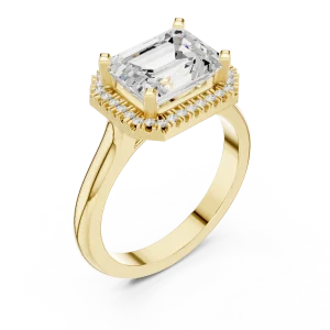 Luminary Emerald Cut Halo Solitaire Ring