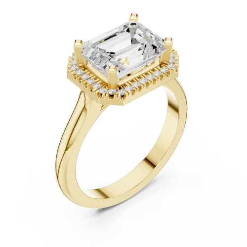 Luminary Emerald Cut Halo Solitaire Ring