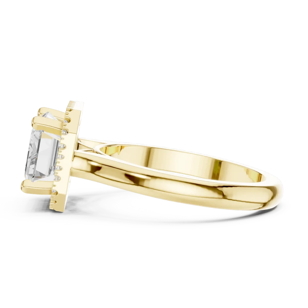 Luminary Emerald Cut Halo Solitaire Ring - Image 4