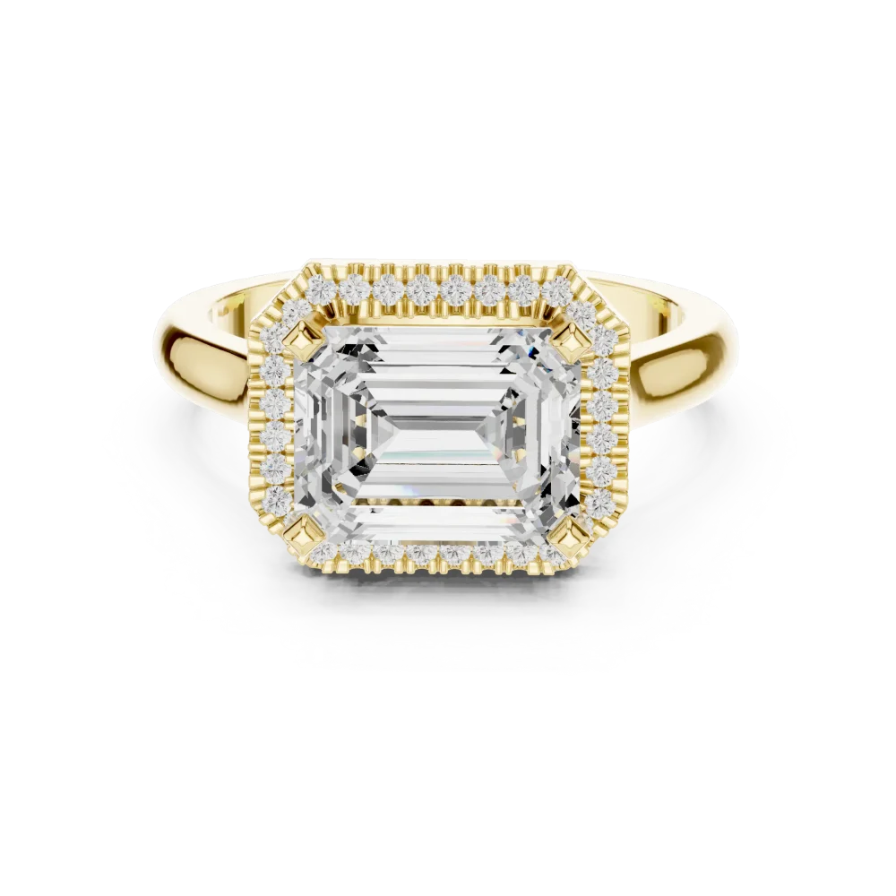 Luminary Emerald Cut Halo Solitaire Ring - Image 2
