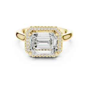 Luminary Emerald Cut Halo Solitaire Ring - Image 2