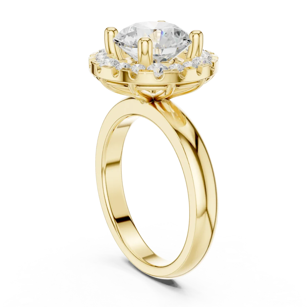 Luminary Round Brilliant Halo Solitaire Ring - Image 3