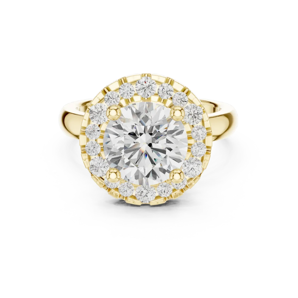 Luminary Round Brilliant Halo Solitaire Ring - Image 2