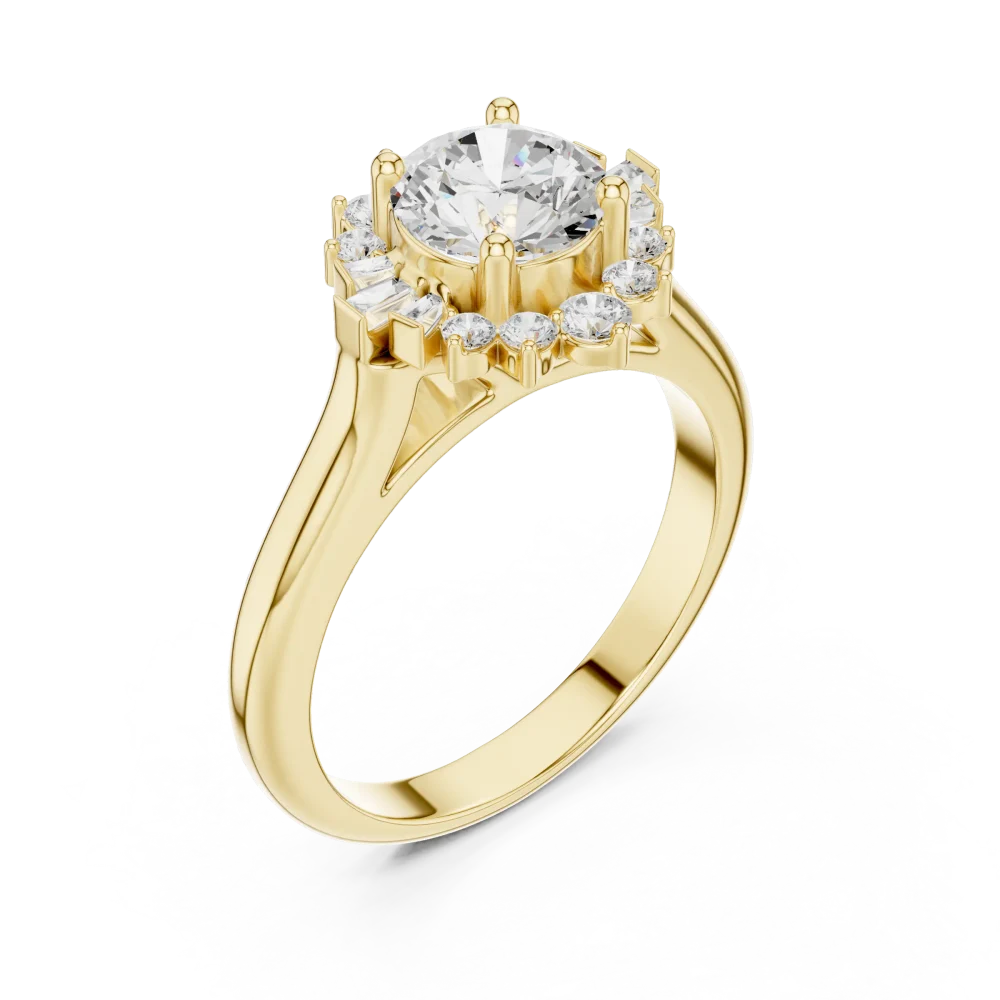 Discover our Luminary Solitaire ring featuring a brilliant-cut DIAMEUR diamond halo. A modern classic handcrafted for timeless beauty. Shop today.