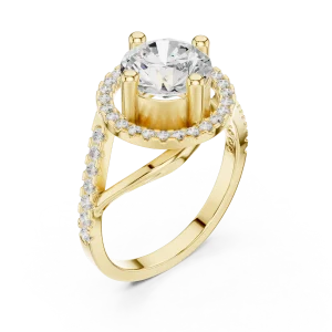 Luminary Round Brilliant Halo Solitaire Ring