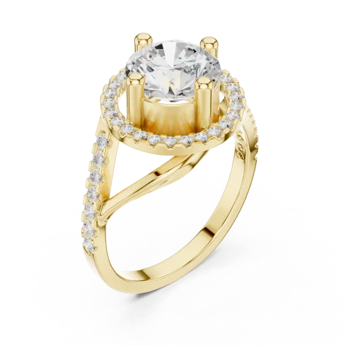 Luminary Round Brilliant Halo Solitaire Ring