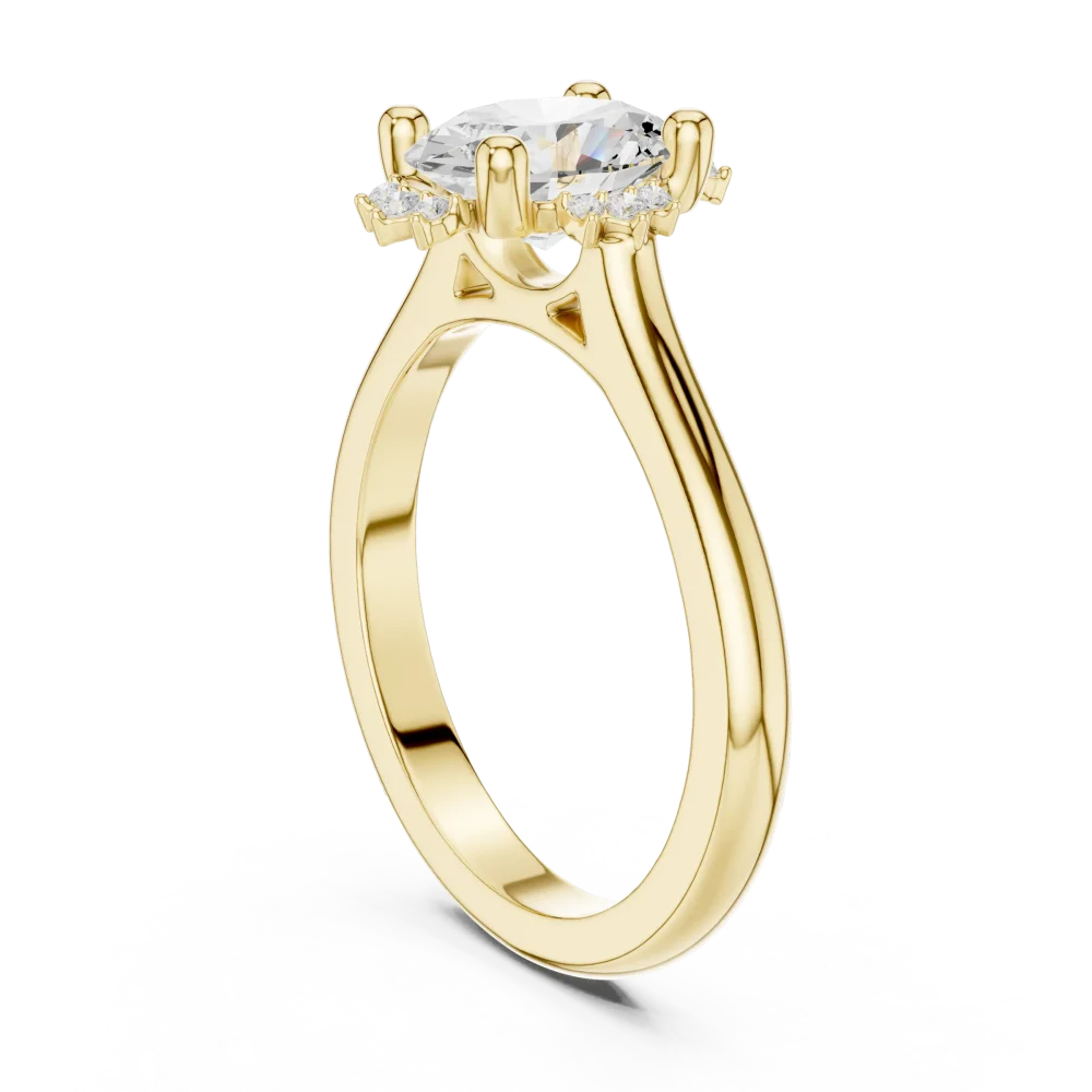 Ethereal Oval Cut Solitaire Halo Engagement Ring - Image 3