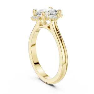 Ethereal Oval Cut Solitaire Halo Engagement Ring - Image 3