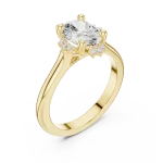 Ethereal Oval Cut Solitaire Halo Engagement Ring