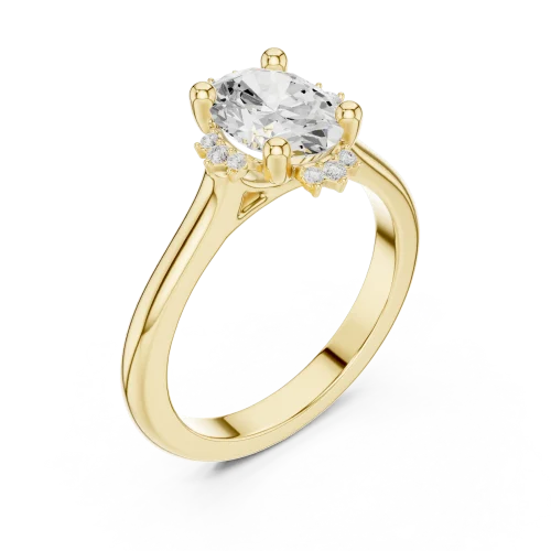 Ethereal Oval Cut Solitaire Halo Engagement Ring