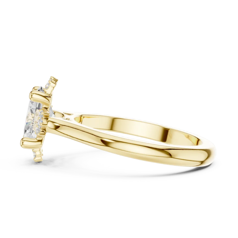 Ethereal Oval Cut Solitaire Halo Engagement Ring - Image 4
