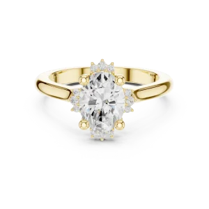 Ethereal Oval Cut Solitaire Halo Engagement Ring - Image 2