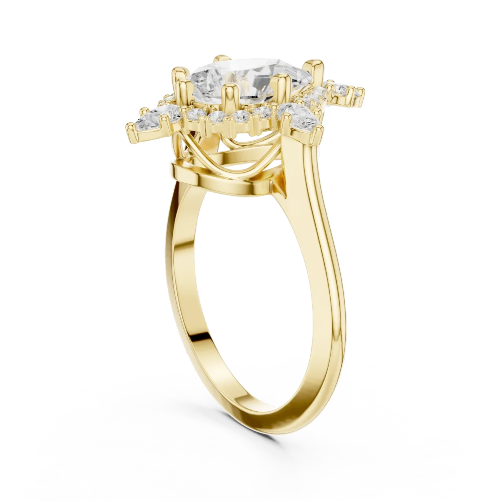 Ethereal Pear Cut Solitaire Ring with Scintillating Halo - Image 3