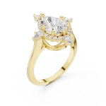 Ethereal Pear Cut Solitaire Ring with Scintillating Halo