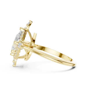 Ethereal Pear Cut Solitaire Ring with Scintillating Halo - Image 4