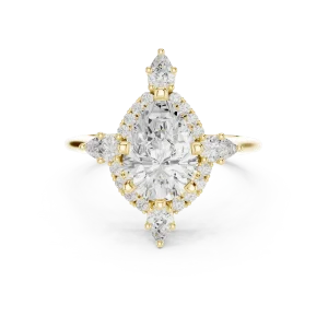 Ethereal Pear Cut Solitaire Ring with Scintillating Halo - Image 2