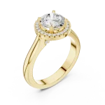 Luminary Round Brilliant Halo Solitaire Ring