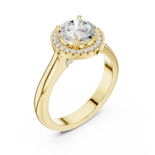 Luminary Round Brilliant Halo Solitaire Ring