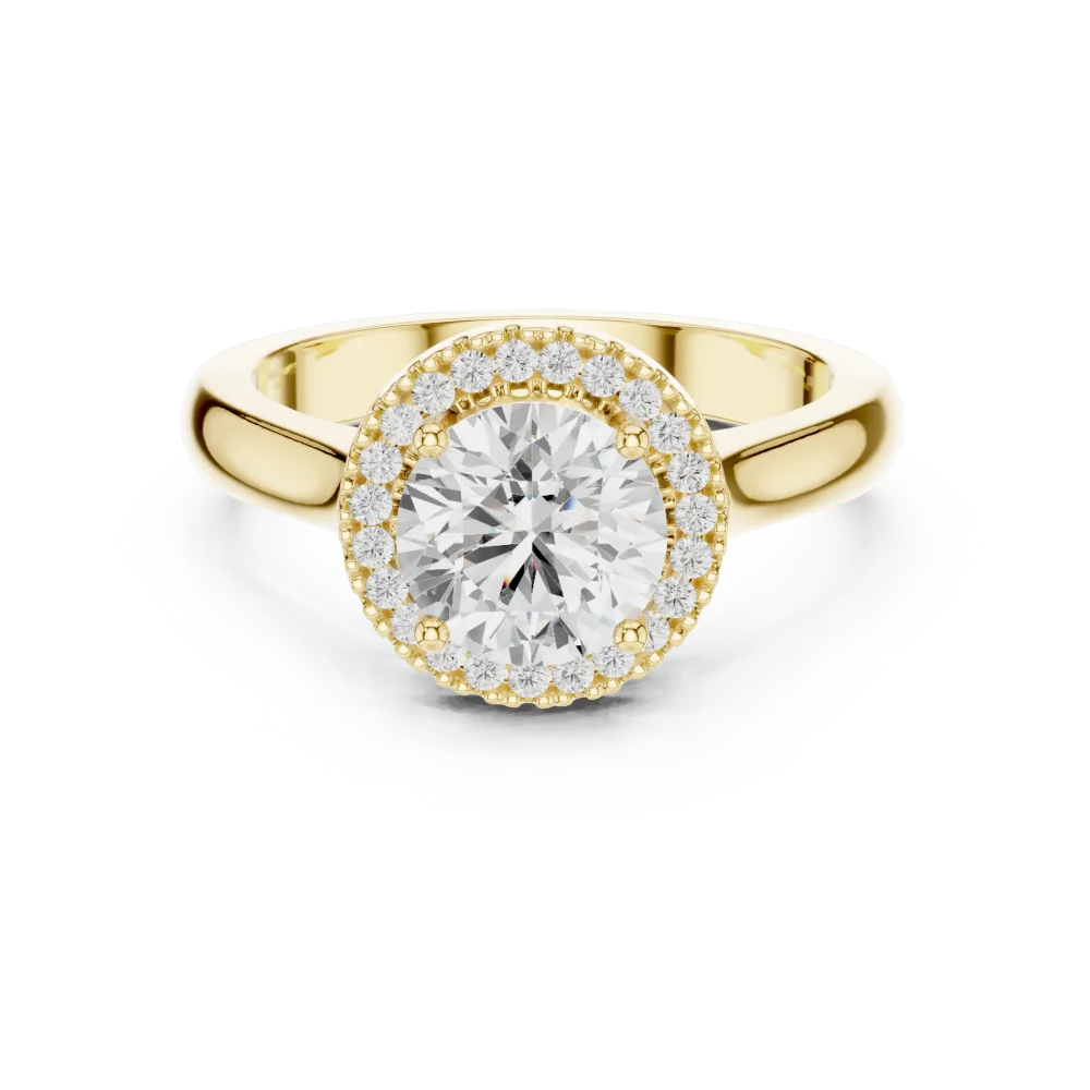 Luminary Round Brilliant Halo Solitaire Ring - Image 2
