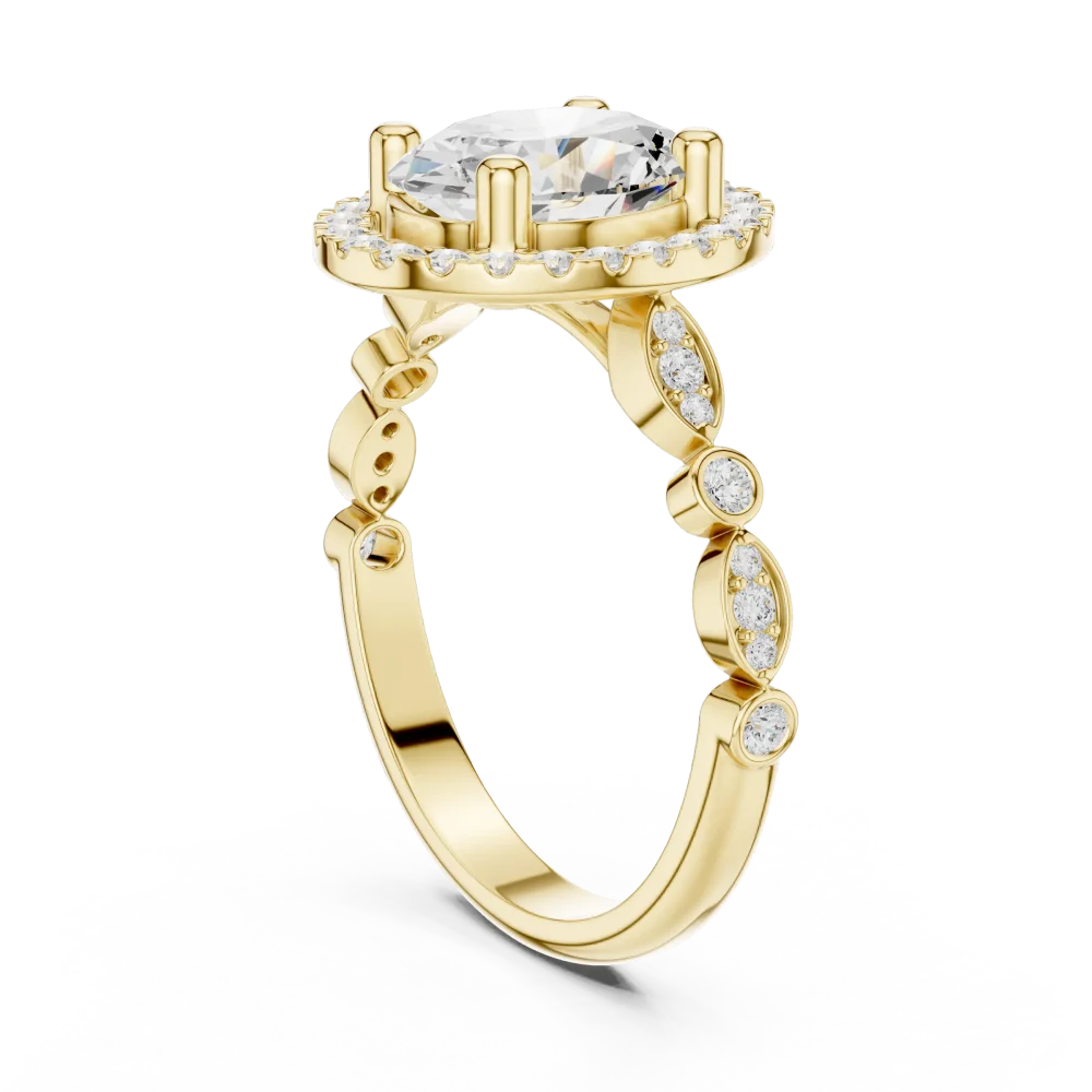 Ethereal Oval Cut Halo Solitaire Ring - Image 3