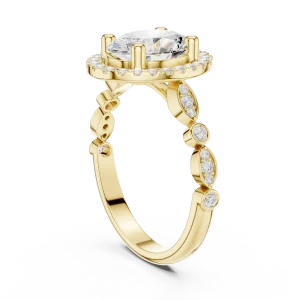 Ethereal Oval Cut Halo Solitaire Ring - Image 3
