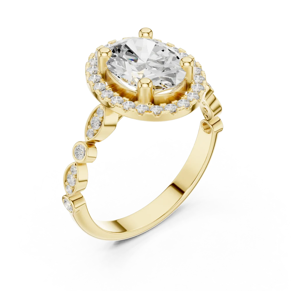 Discover the radiant beauty of our oval-cut Solitaire ring, featuring a brilliant DIAMEUR diamond. Elevate your collection with this modern classic today.