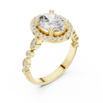 Ethereal Oval Cut Halo Solitaire Ring