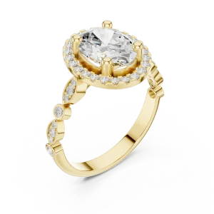 Ethereal Oval Cut Halo Solitaire Ring