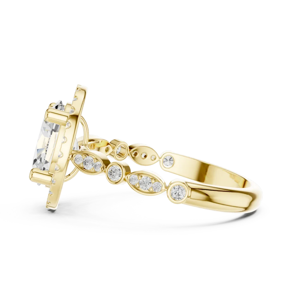 Ethereal Oval Cut Halo Solitaire Ring - Image 4