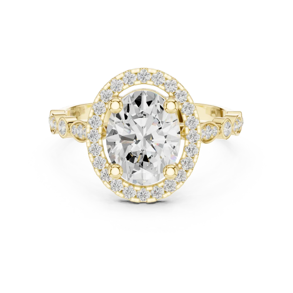 Ethereal Oval Cut Halo Solitaire Ring - Image 2