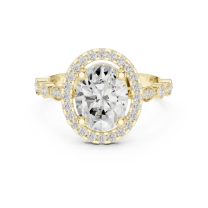 Ethereal Oval Cut Halo Solitaire Ring - Image 2