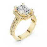 Ethereal Emerald Cut Halo Solitaire Ring
