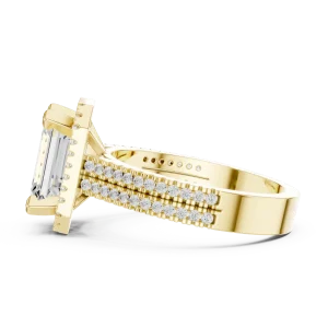Ethereal Emerald Cut Halo Solitaire Ring - Image 4