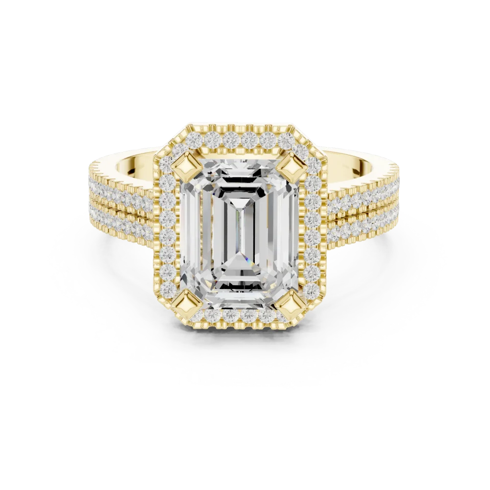 Ethereal Emerald Cut Halo Solitaire Ring - Image 2