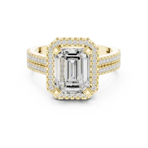 Ethereal Emerald Cut Halo Solitaire Ring - Image 2