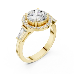 Luminary Round Brilliant Halo Solitaire Ring