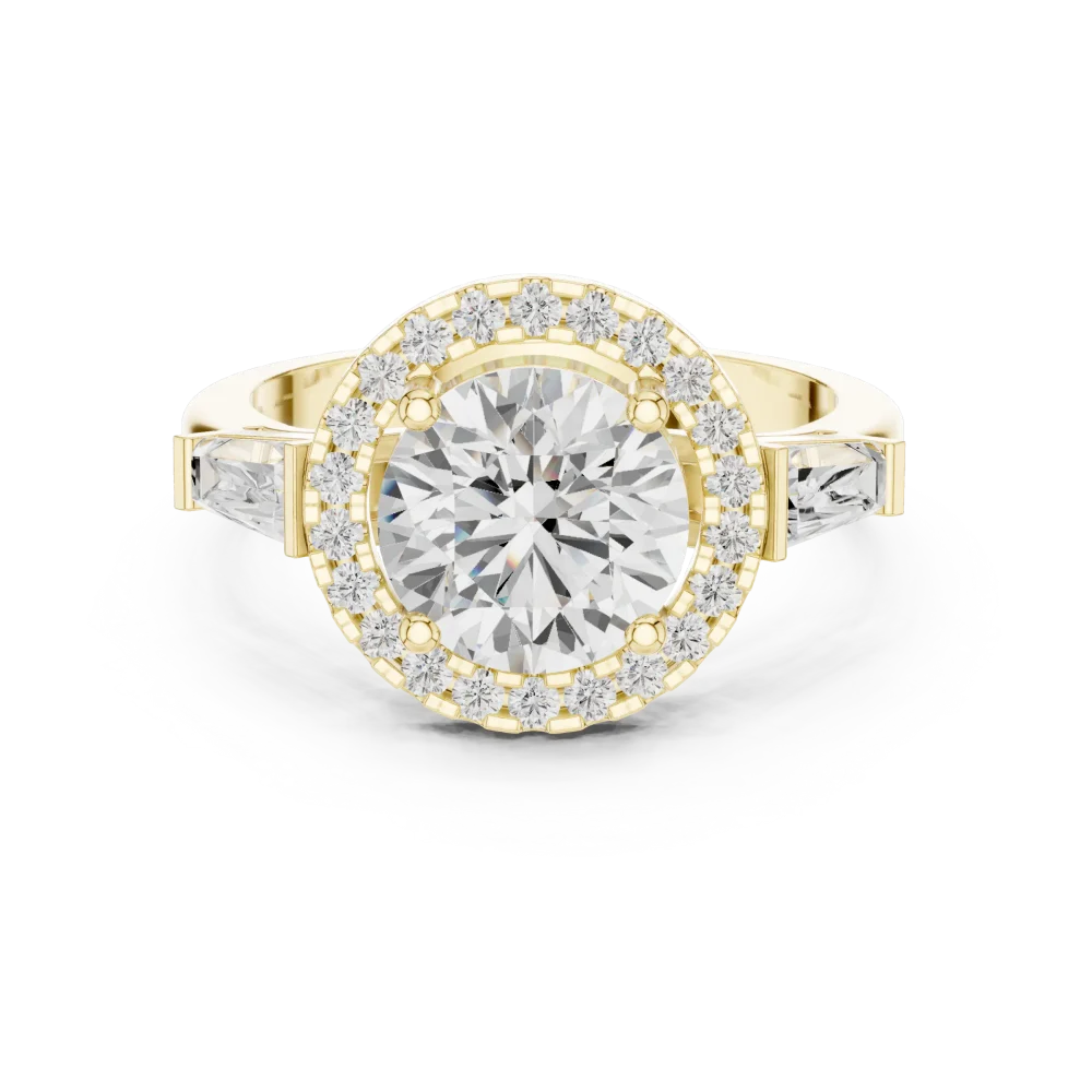 Luminary Round Brilliant Halo Solitaire Ring - Image 2