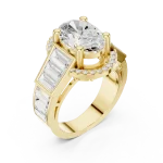 Luminary Oval and Baguette Linear Cluster Ring
