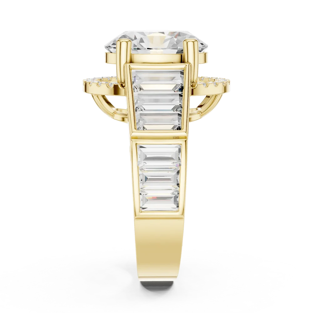 Luminary Oval and Baguette Linear Cluster Ring - Image 4